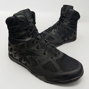 Reebok Nano Tactical 6" Boots Mens US 10.5M RB7120 Black Leather Mesh Side Zip